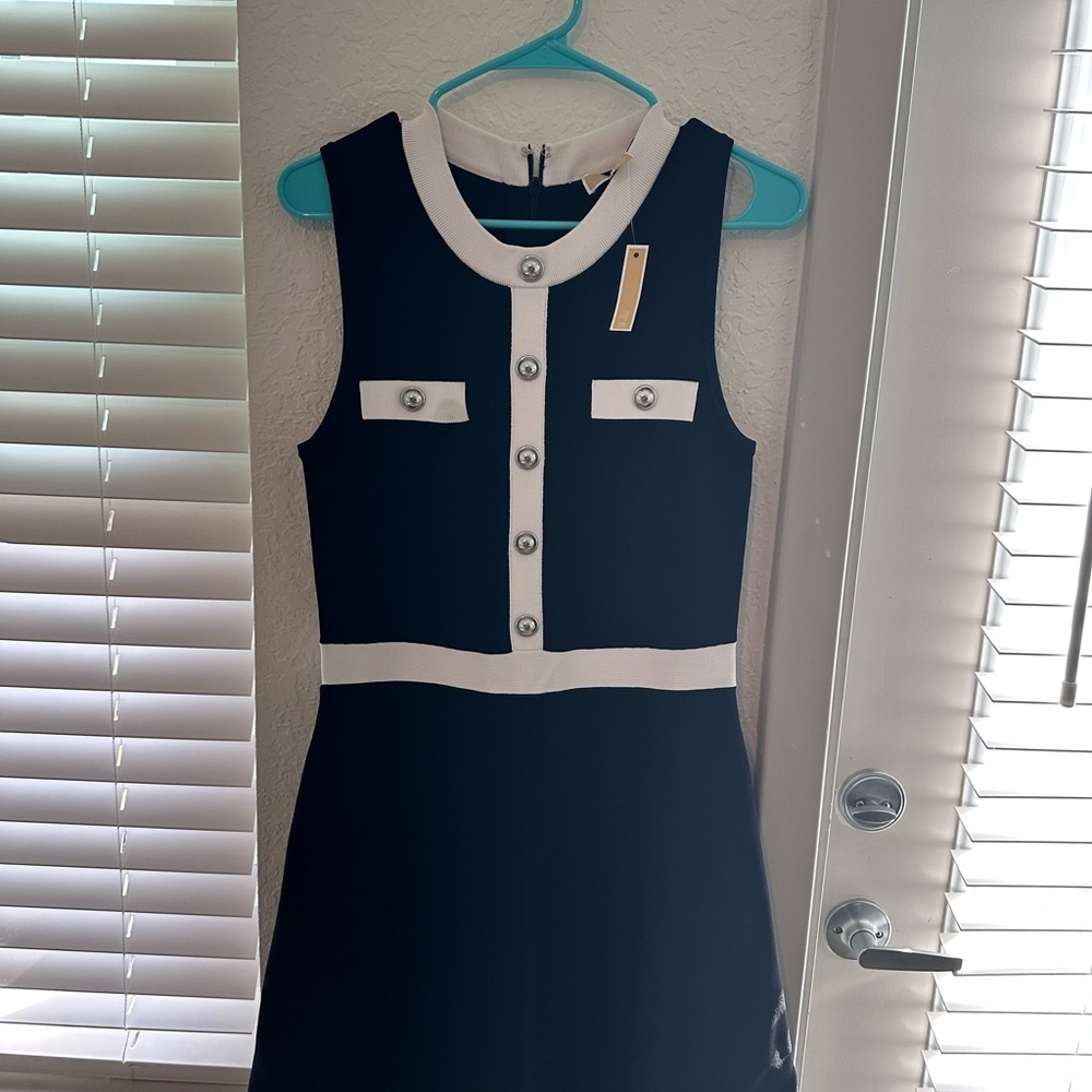 Michael Kors black and White Sleeveless Dress